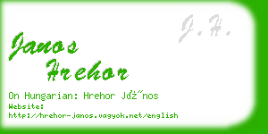janos hrehor business card